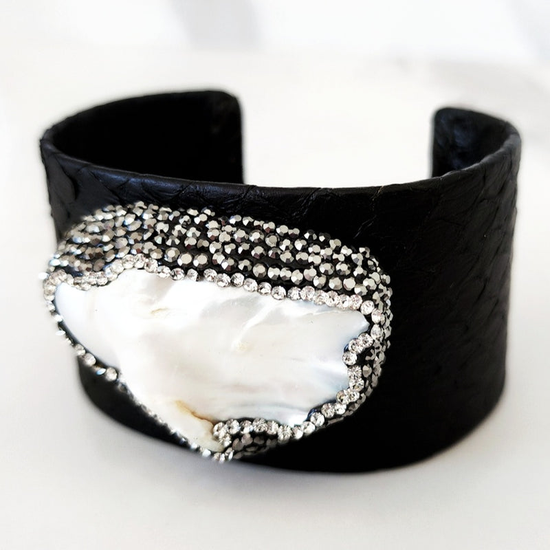 Black Pearl Cuff Bracelet