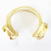 Gold Keshi Pearl Cuff Bracelet