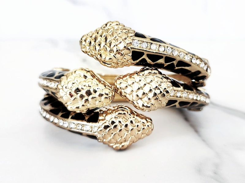 Black and Gold Snake Cuffs