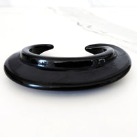 Modern Black Resin Cuff Bracelet