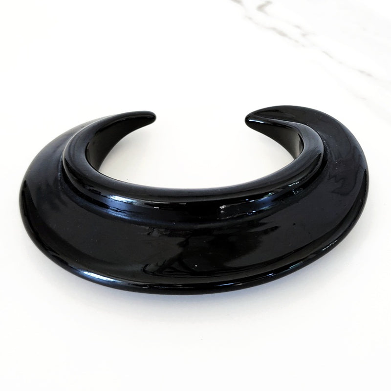 Modern Black Resin Cuff Bracelet