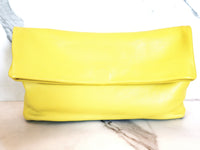 Yellow Leather Clutch Purse, Sterling Silver Pave Bow Ring and 2 Yellow Diamond Tennis Bracelets