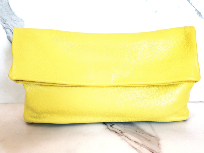 Yellow Leather Clutch Purse, Sterling Silver Pave Bow Ring and 2 Yellow Diamond Tennis Bracelets