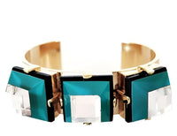 Teal and Gold Cuff