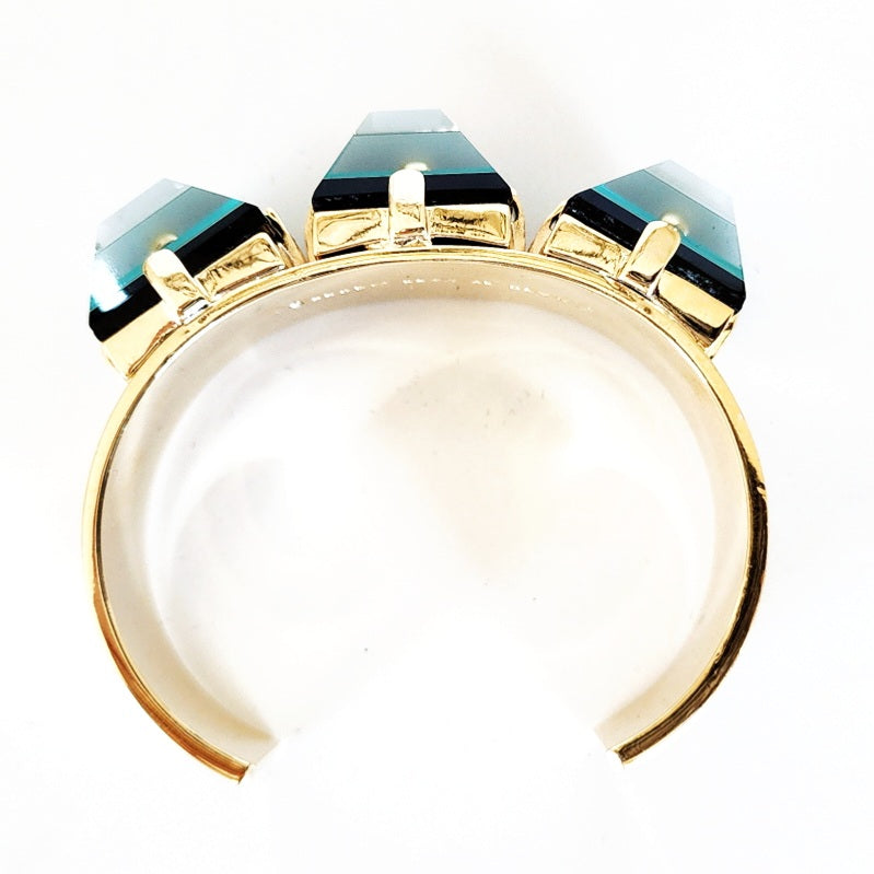 Teal and Gold Cuff