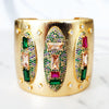 Gold Multicolor Jeweled Cuff Bracelet