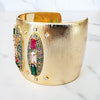 Gold Multicolor Jeweled Cuff Bracelet