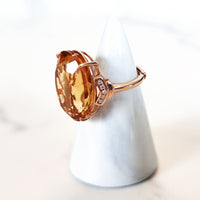 Sterling Silver Rose Gold Citrine Ring