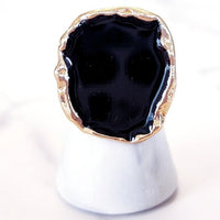 Black And Goldtone Ring