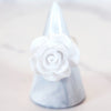 Small White Plastic Flower Ring