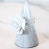 Small White Plastic Flower Ring