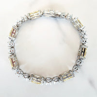 Double Sterling Silver And Yellow Diamond Bracelets