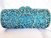 Teal Blue Crystal Clutch