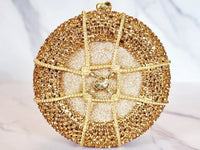 Gold Round Crystal Clutch