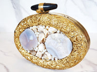 Gold Agate Slice Clutch