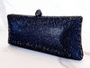 Navy Blue Crystal Clutch Purse, Sterling Silver Butterfly Ring and Art Deco Bracelet