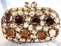 Brown Crystal Clutch