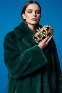 Brown Crystal Clutch