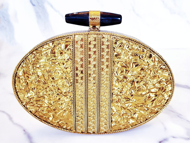 Gold Agate Slice Clutch