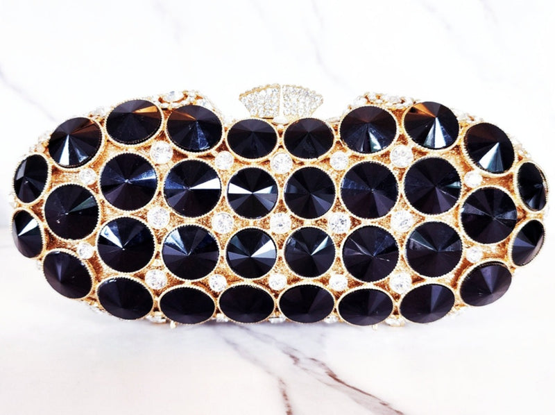 Black And Gold Crystal Clutch