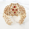 Red and Gold Jeweled Cuff Bracelet