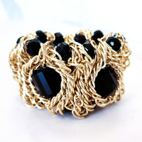 Black and Gold Stretch Bracelet