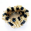 Black and Gold Stretch Bracelet