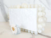 White Bubble Trim Clutch and White Flower Ring