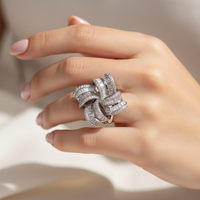 Sterling Silver Diamond Knot Ring