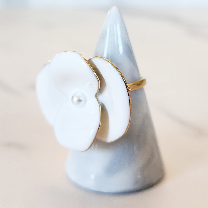 Small White Flower Ring