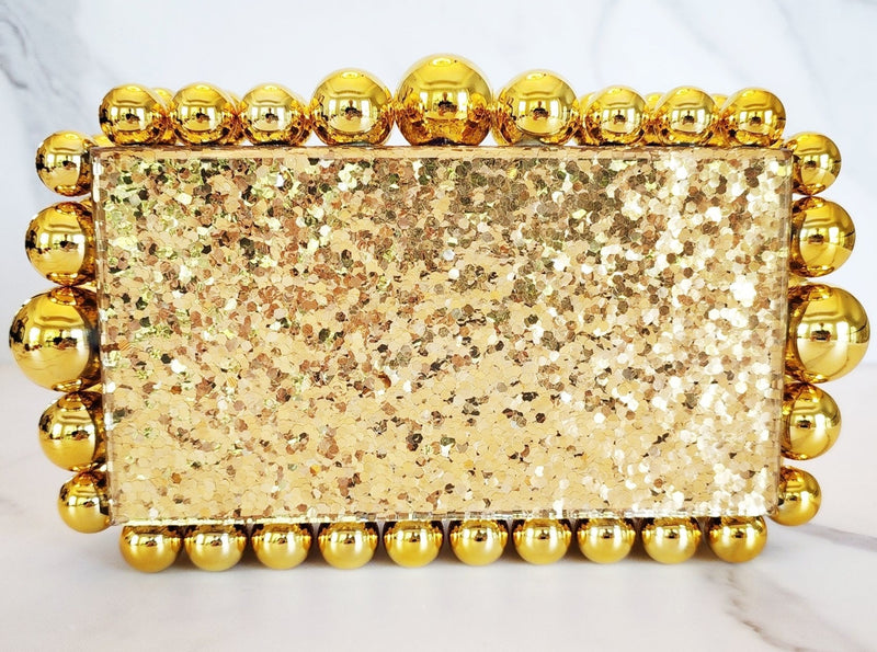 Glitzy Gold Resin Clutch