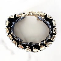 Woven Jeweled Punk Bracelet