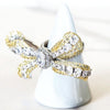 Sterling Silver Handmade Pave Bow Ring