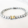 Double Sterling Silver And Yellow Diamond Bracelets