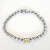 Double Sterling Silver And Yellow Diamond Bracelets