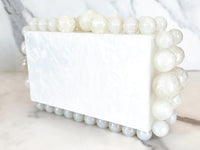 White Bubble Trim Resin Clutch