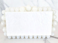 White Bubble Trim Resin Clutch