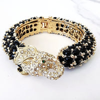 Black Single Head Elephant Cuff Bracelet