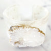 White Geode Slice Cuff Bracelet