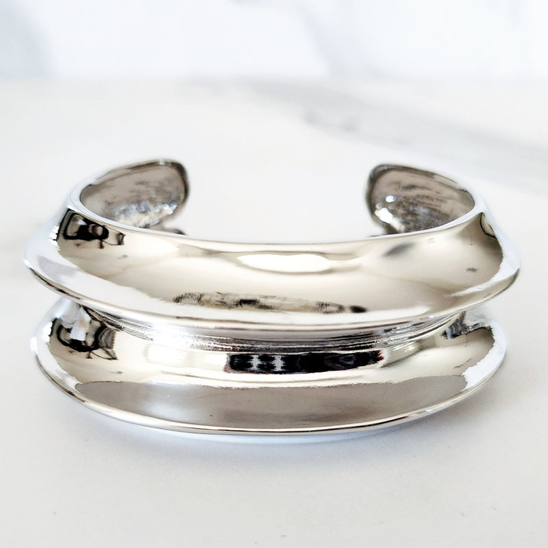 Shiny Silver Cuff Bracelet