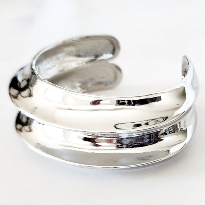 Shiny Silver Cuff Bracelet