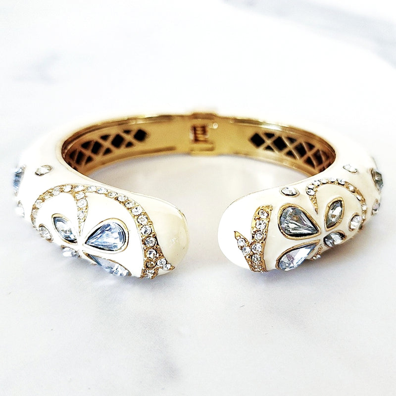 Off White Jeweled Cuff Bracelet