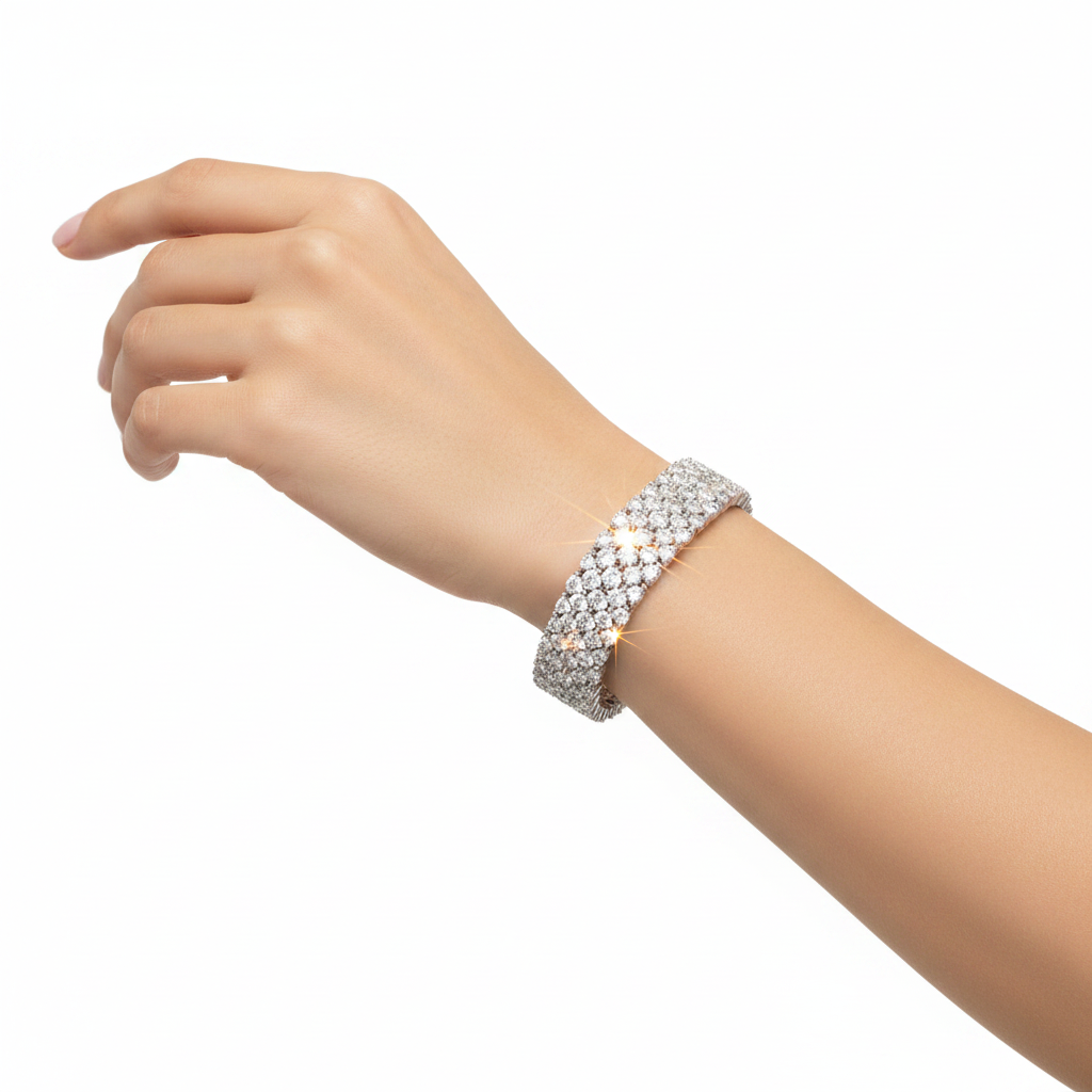 Sterling Silver Diamond Bracelet