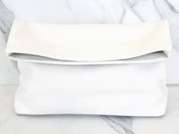 White Leather Clutch