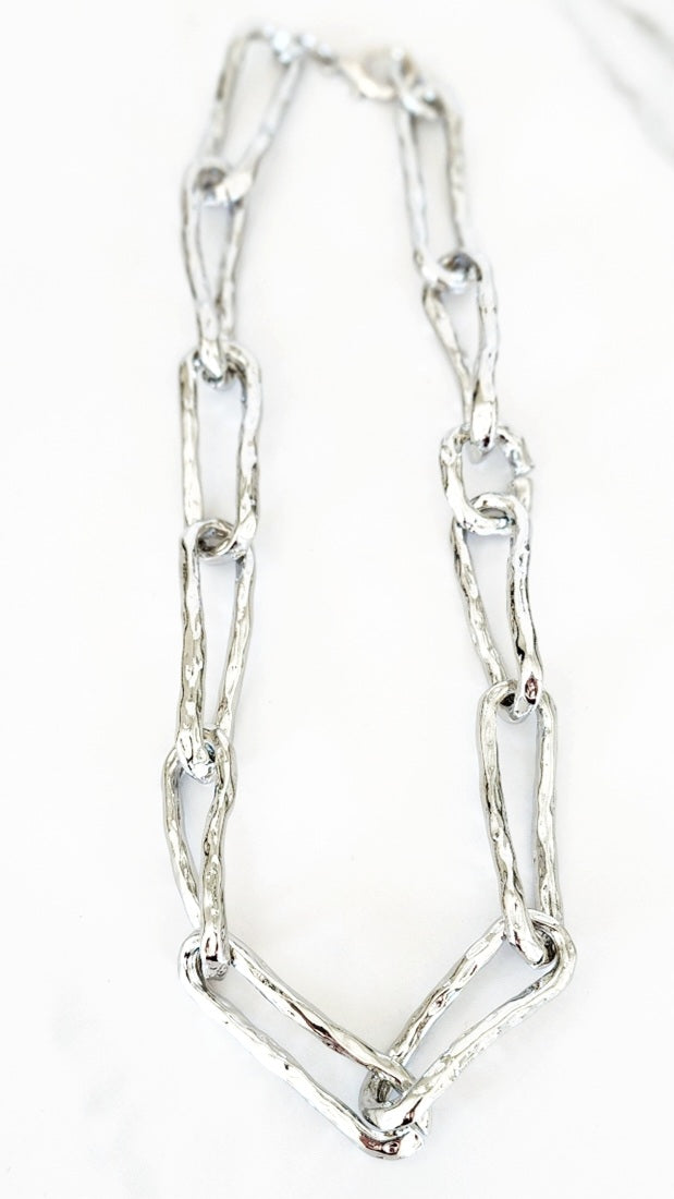 Silvertone Paperclip Necklace