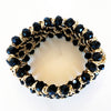 Black and Gold Beaded Stretch Bracelet