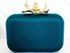 Teal Gold Flower Clutch