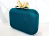 Teal Gold Flower Clutch