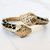 Black and Gold Snake Cuff Bracelet