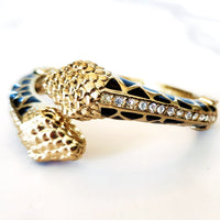 Black and Gold Snake Cuff Bracelet